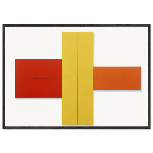 WITHIN RED YELLOW ORANGE 1981 - Robert Mangold 70x100 cm / 28x40 inches Framed Art Print – Black Wooden Frame