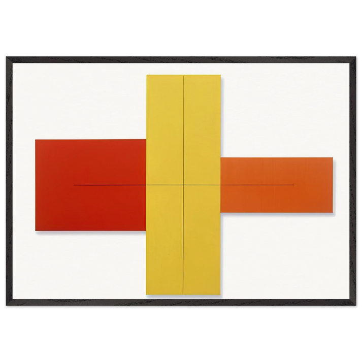 WITHIN RED YELLOW ORANGE 1981 - Robert Mangold 70x100 cm / 28x40 inches Framed Art Print – Black Wooden Frame