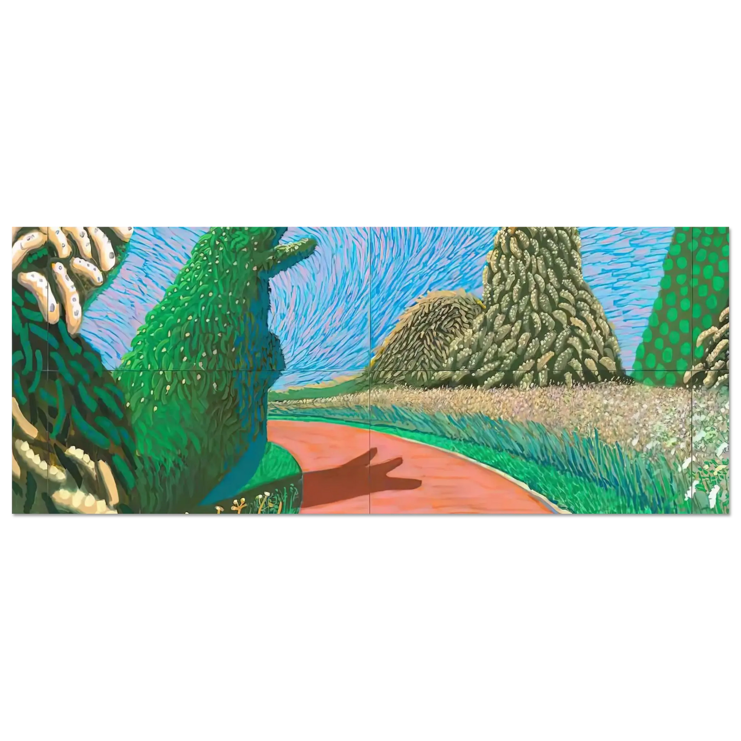 David Hockney - David Hockney Wall art - 30x45 cm / 12x18 Inches - Premium Wooden Framed Poster With Fine Art Paper - White frame