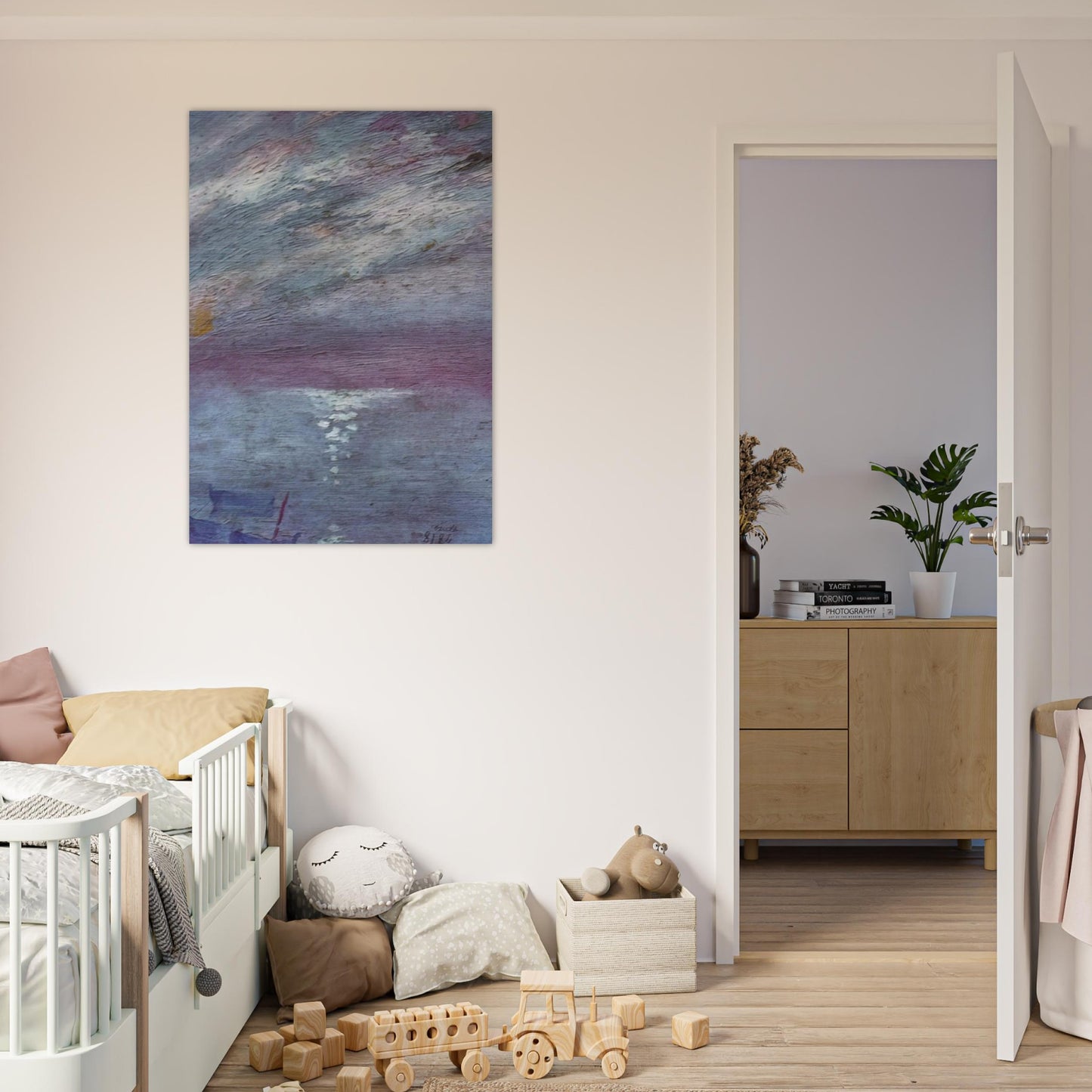 MOONLIGHT OVER THE BAY AT CADAQUES - Salvador Dali Brushed Aluminum Print - 70x100 cm / 28x40 inches | Salvador Dali Aluminum Print | Salvador Dali Prints