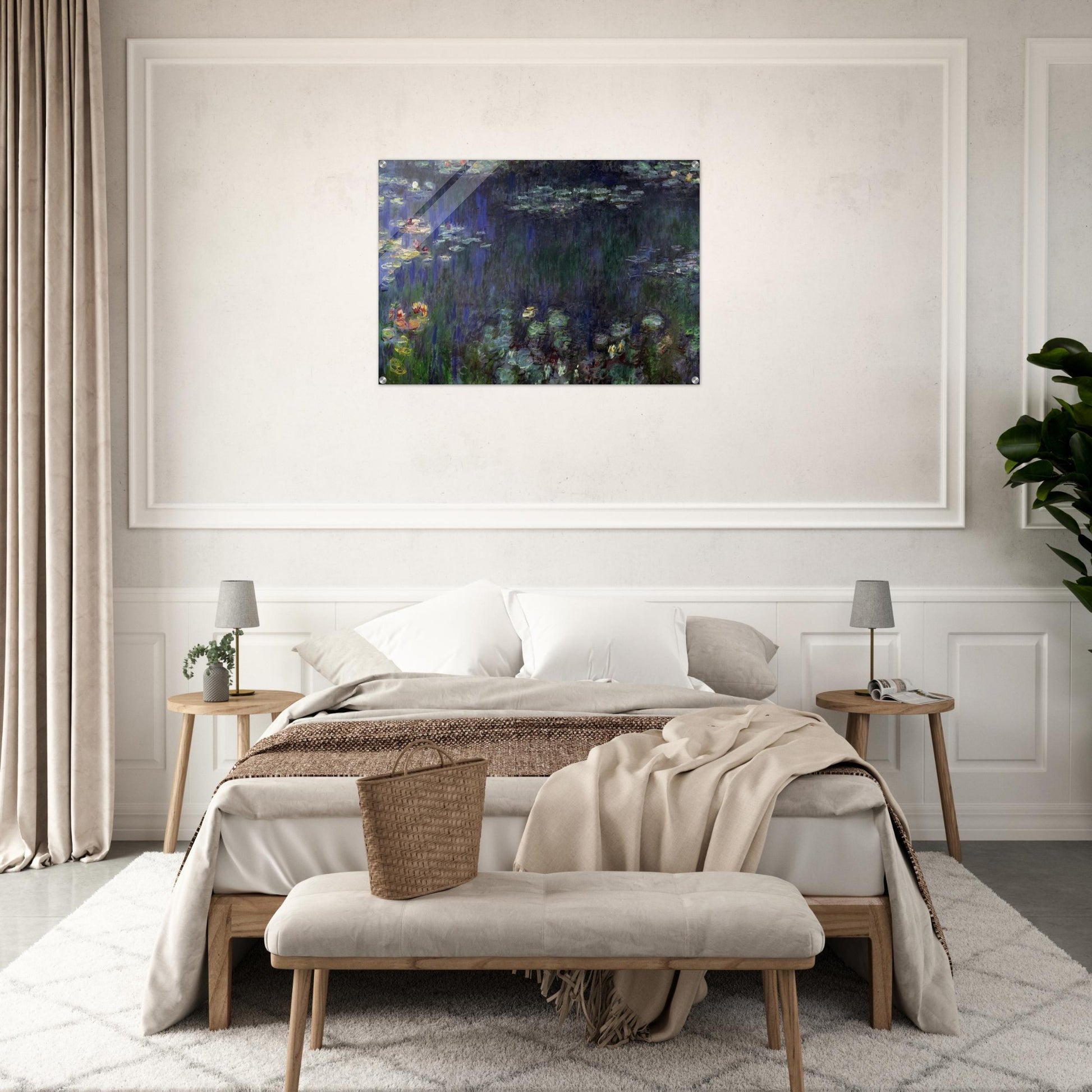 Water Lilies, Green Reflection left half - claude monet Acrylic Print - 70x100 cm / 28x40″ inches | claude monet Wall Art | claude monet Prints