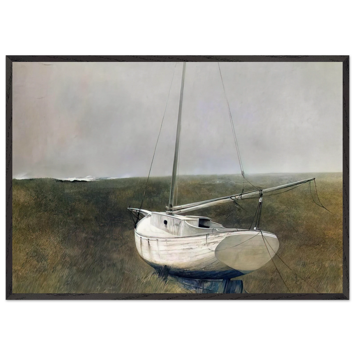 BELOW DOVER 1950 - Andrew Wyeth 70x100 cm / 28x40 inches Framed Art Print – Black Wooden Frame