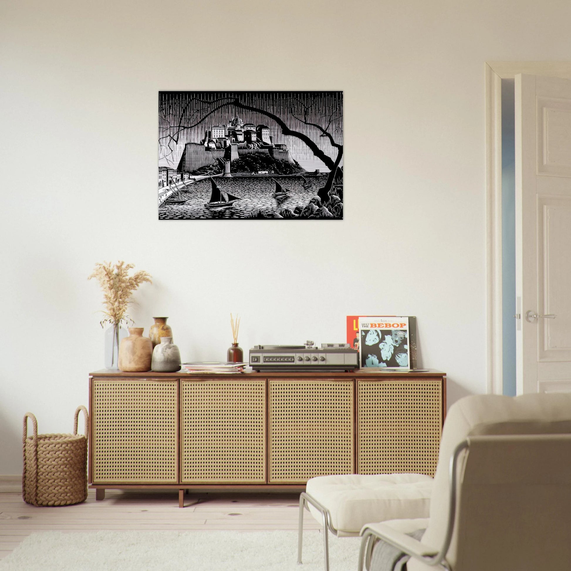 CITADEL OF CALVI CORSICA - MC Escher Brushed Aluminum Print - 70x100 cm / 28x40 inches | MC Escher Aluminum Print | MC Escher Prints