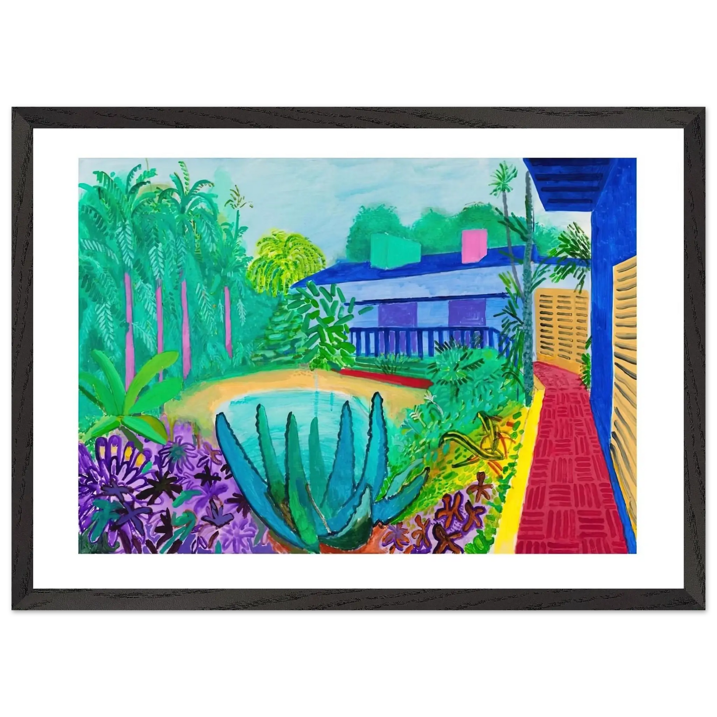 David Hockney - David Hockney Wall art - 27x35 cm / 11x14 Inches - Premium Wooden Framed Poster With Fine Art Paper - Black frame