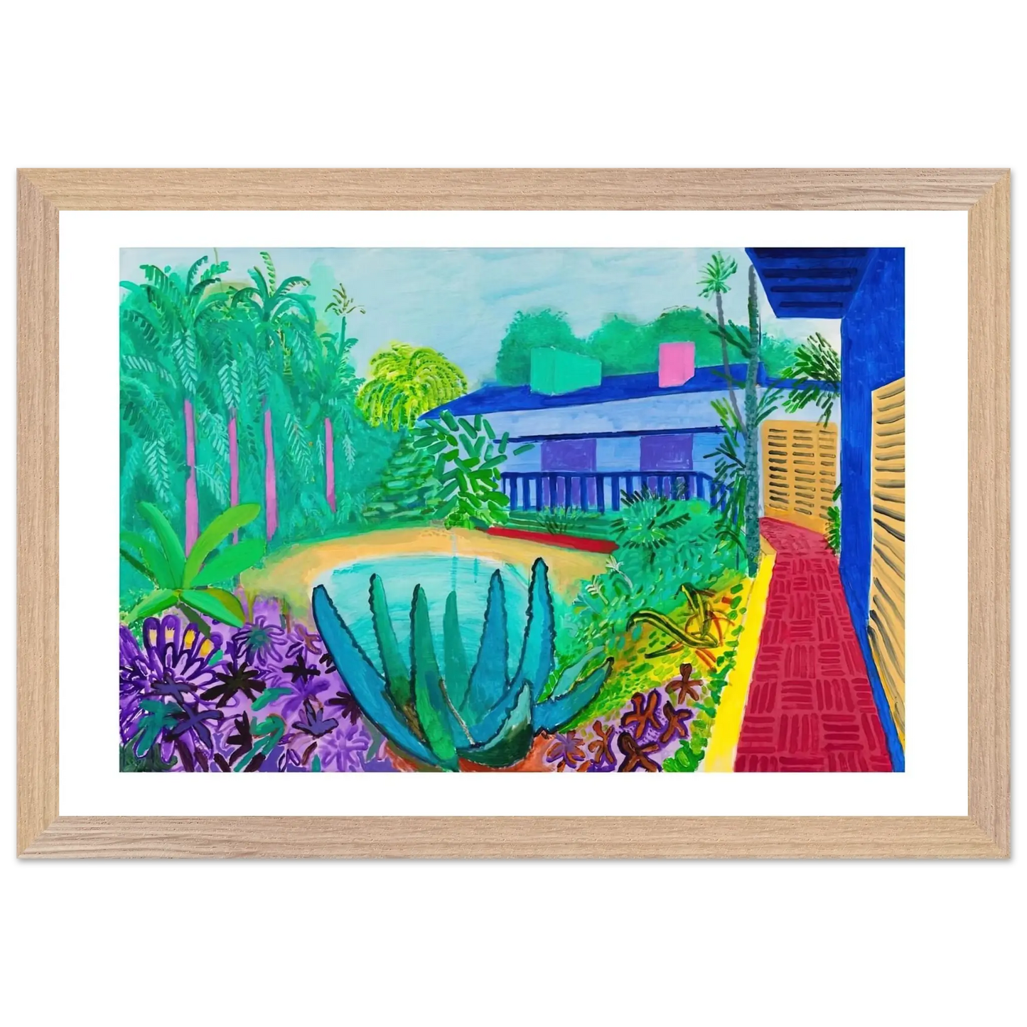 David Hockney - David Hockney Wall art - 40x50 cm / 16x20 Inches - Premium Wooden Framed Poster With Fine Art Paper - White frame