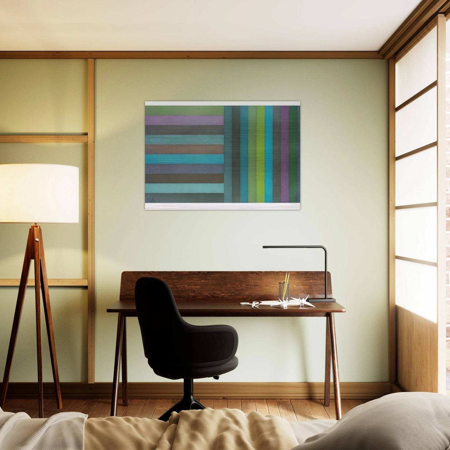 Horizontal Colour Bands and Vertical Colour Bands I - Sol LeWitt Brushed Aluminum Print - 70x100 cm / 28x40 inches | Sol LeWitt Aluminum Print | Sol LeWitt Prints