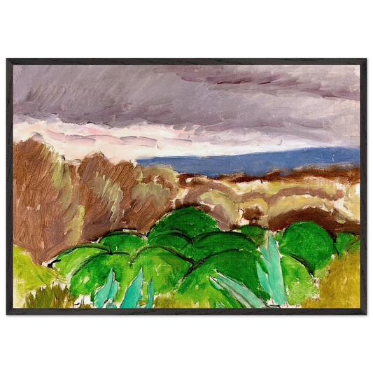 CAGNES LANDSCAPE IN STORMY WEATHER 1917 - Henri Matisse 70x100 cm / 28x40 inches Framed Art Print – Black Wooden Frame