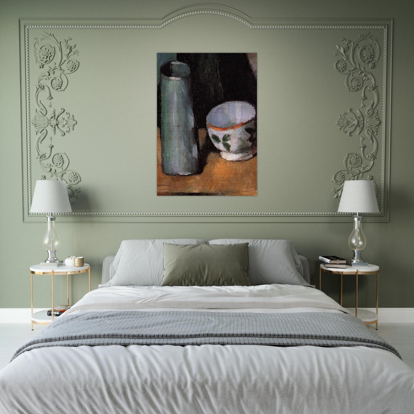 Still Life, Bowl and Milk Jug - Paul Cézanne Brushed Aluminum Print - 70x100 cm / 28x40 inches | Paul Cézanne Aluminum Print | Paul Cézanne Prints