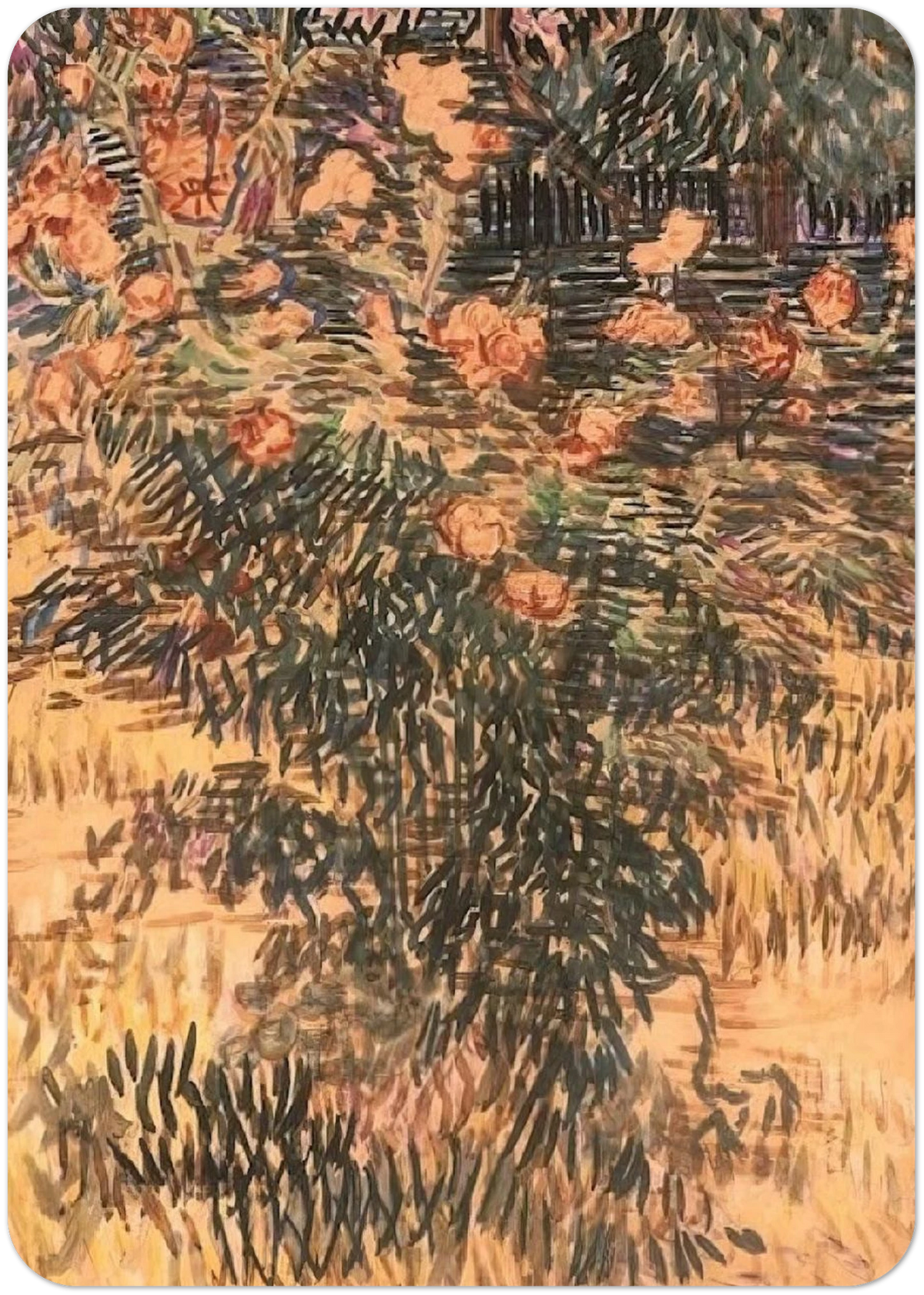 Oleanders, the Hospital Garden at Saint-Remy By Vincent van Gogh Pack of 10 Post Cards | Vincent van Gogh Post Cards | A6 (10.5 x 14.8 cm) - 4.1 x 5.8 inches