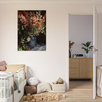 Gladiolas in a Vase - Pierre-Auguste Renoir Brushed Aluminum Print - 70x100 cm / 28x40 inches | Pierre-Auguste Renoir Aluminum Print | Pierre-Auguste Renoir Prints
