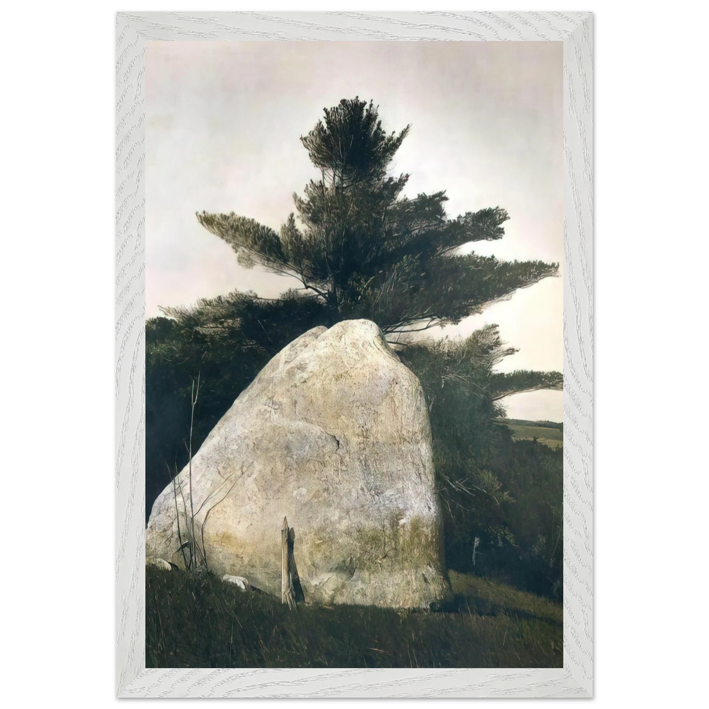 Andrew Wyeth - PENNSYLVANIA LANDSCAPE Wall Art - 60x80 cm / 24x32 inches - Premium Wooden Framed Poster With Fine Art Paper-canvas - White frame