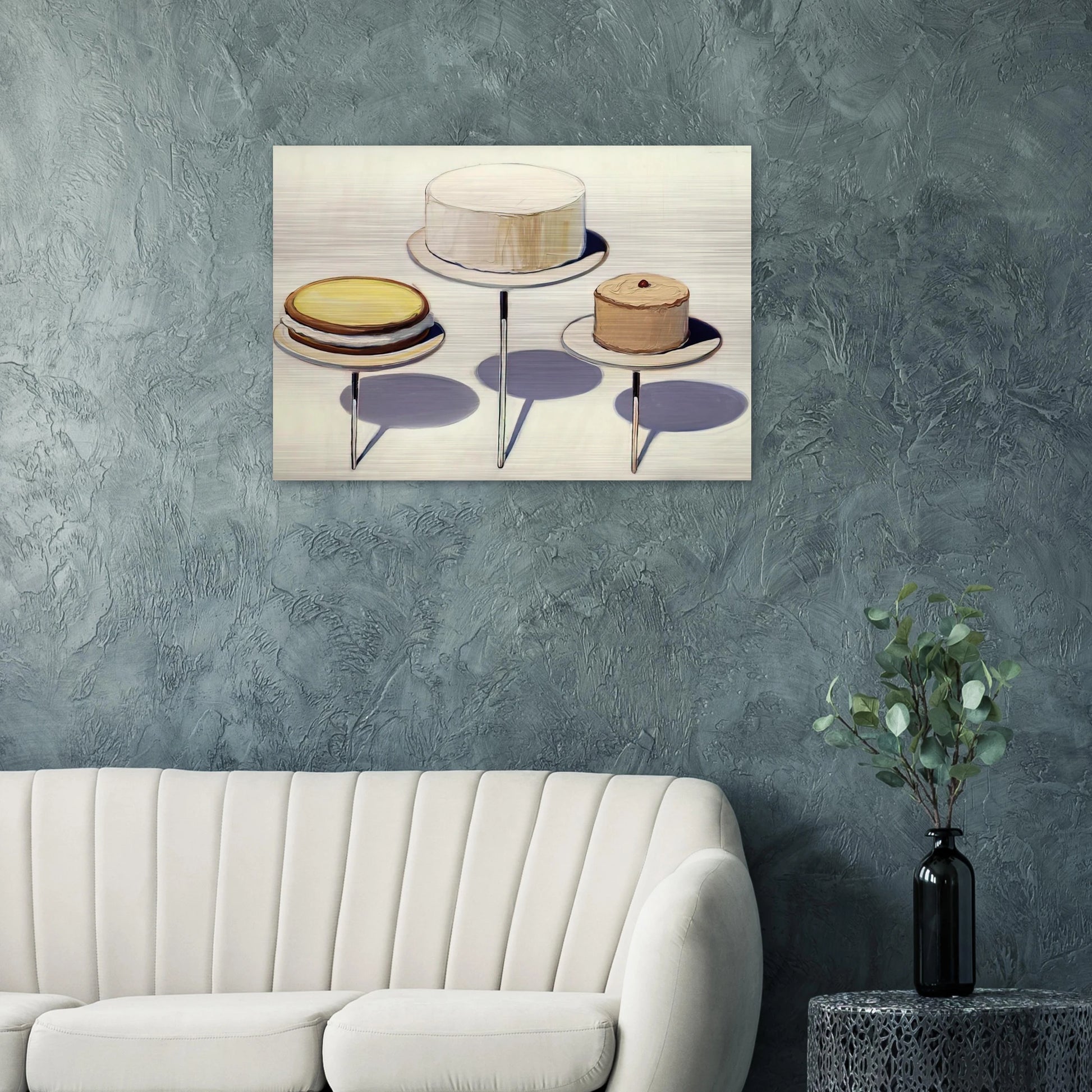 Display Cakes - 1963 - Wayne Thiebaud Brushed Aluminum Print - 70x100 cm / 28x40 inches | Wayne Thiebaud Aluminum Print | Wayne Thiebaud Prints