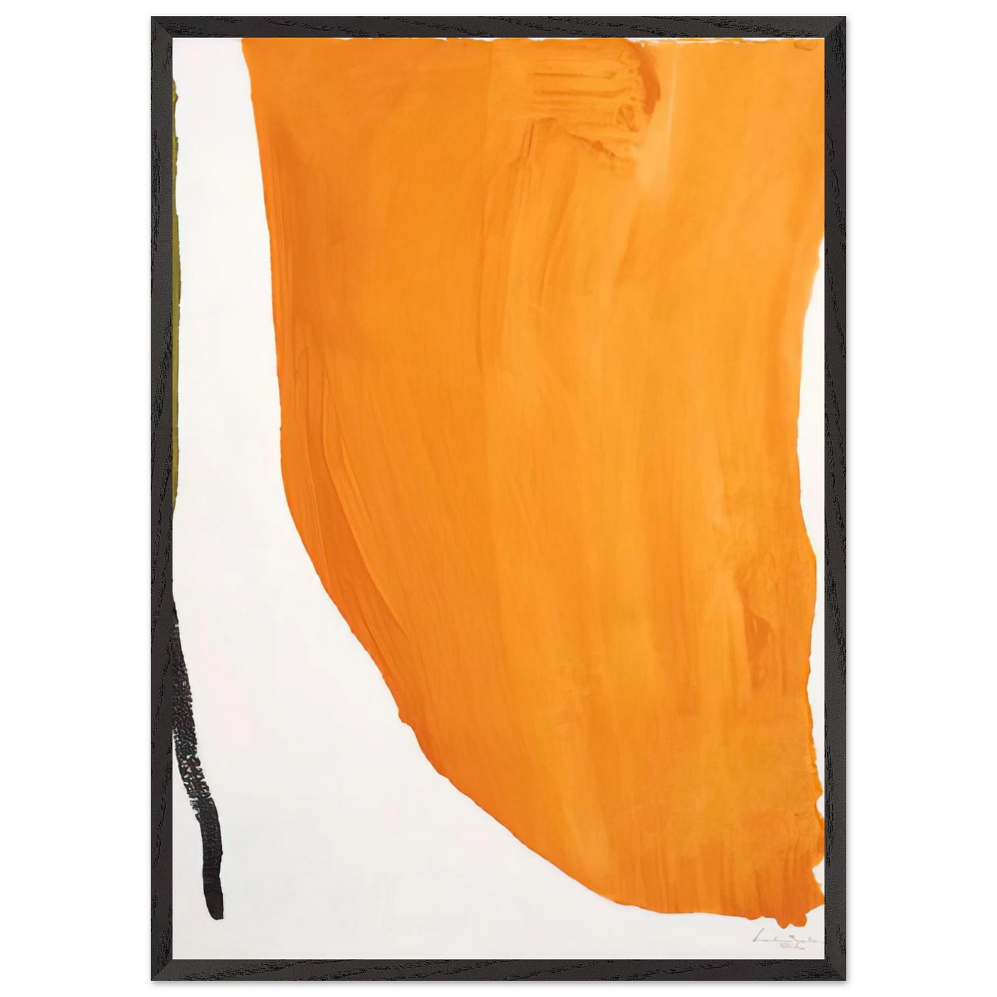 Helen Frankenthaler - Orange Downpour - 1970 Wall art - 45x60 cm / 18x24 inches - Premium Wooden Framed Poster With Fine Art Paper-canvas - Wood frame