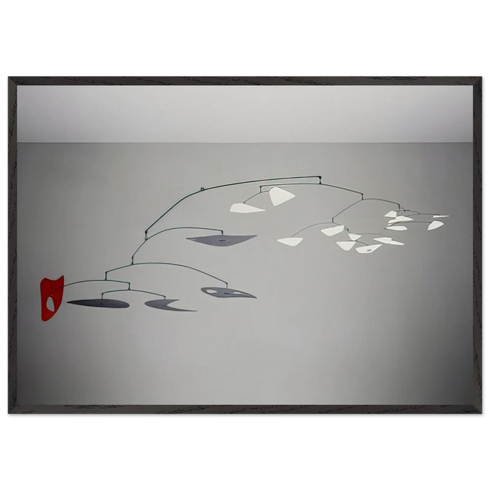 1 RED 4 BLACK PLUS X WHITE 1947 - Alexander Calder 70x100 cm / 28x40 inches Framed Art Print – Black Wooden Frame