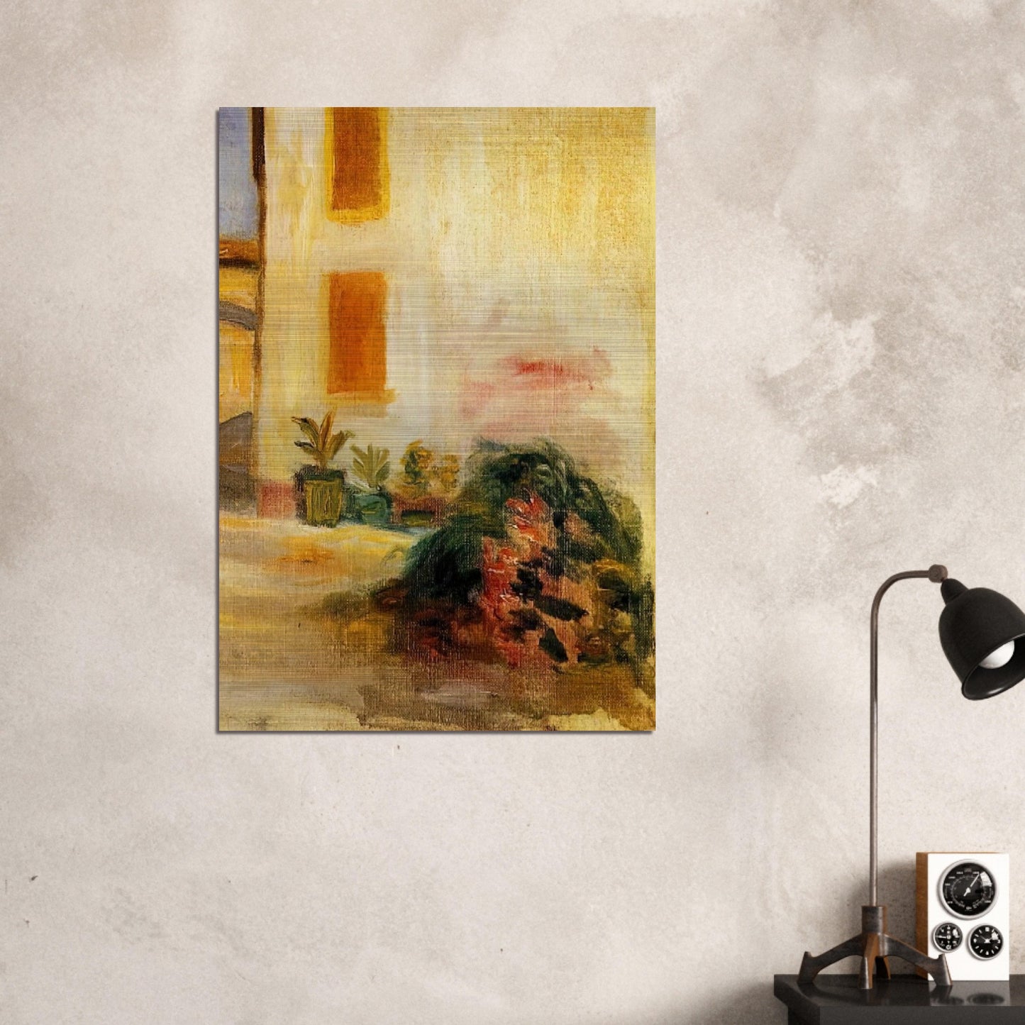 Farm Courtyard - Pierre-Auguste Renoir Brushed Aluminum Print - 70x100 cm / 28x40 inches | Pierre-Auguste Renoir Aluminum Print | Pierre-Auguste Renoir Prints