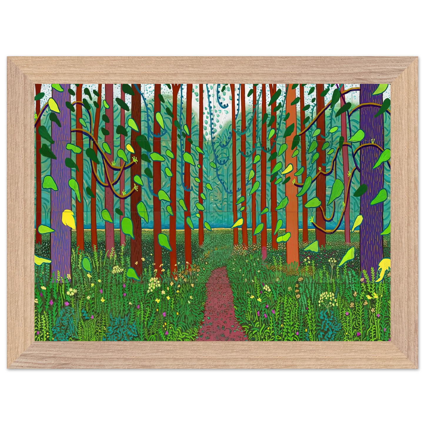 David Hockney - David Hockney Wall art - 30x45 cm / 12x18 inches - Premium Wooden Framed Poster With Fine Art Paper-canvas - Wood frame