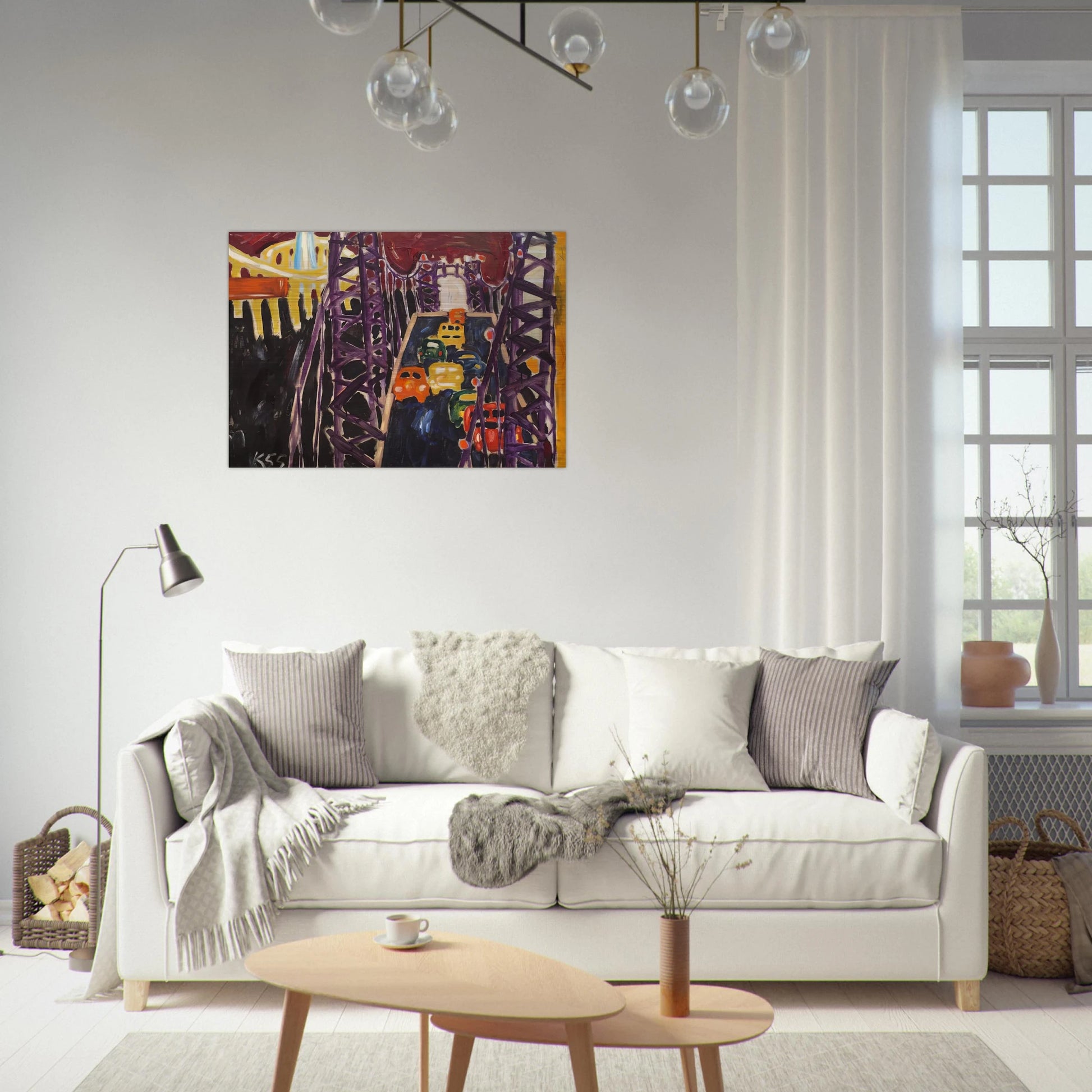 George Washington Bridge, with Cars - Allan Kaprow Brushed Aluminum Print - 70x100 cm / 28x40 inches | Allan Kaprow Aluminum Print | Allan Kaprow Prints