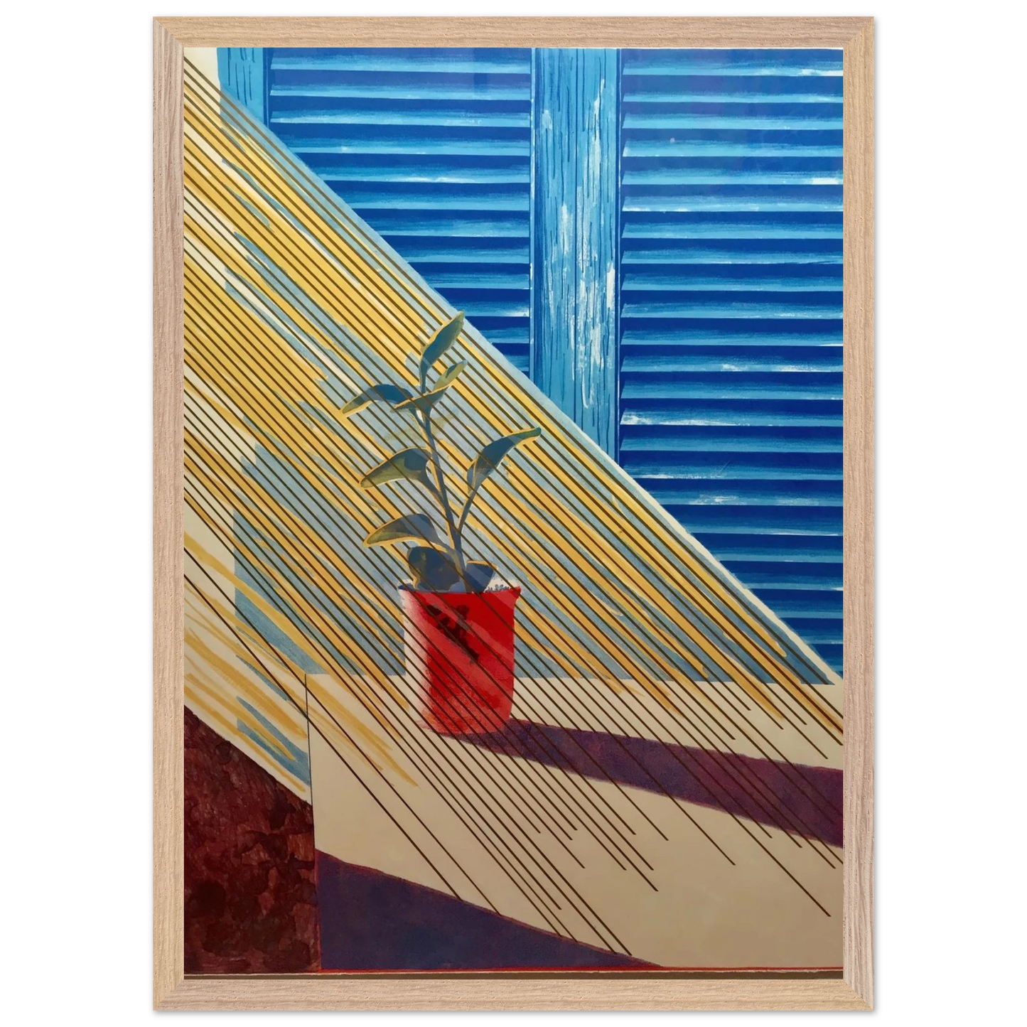 David Hockney - David Hockney Wall art - 45x60 cm / 18x24 inches - Premium Wooden Framed Poster With Fine Art Paper - Black frame
