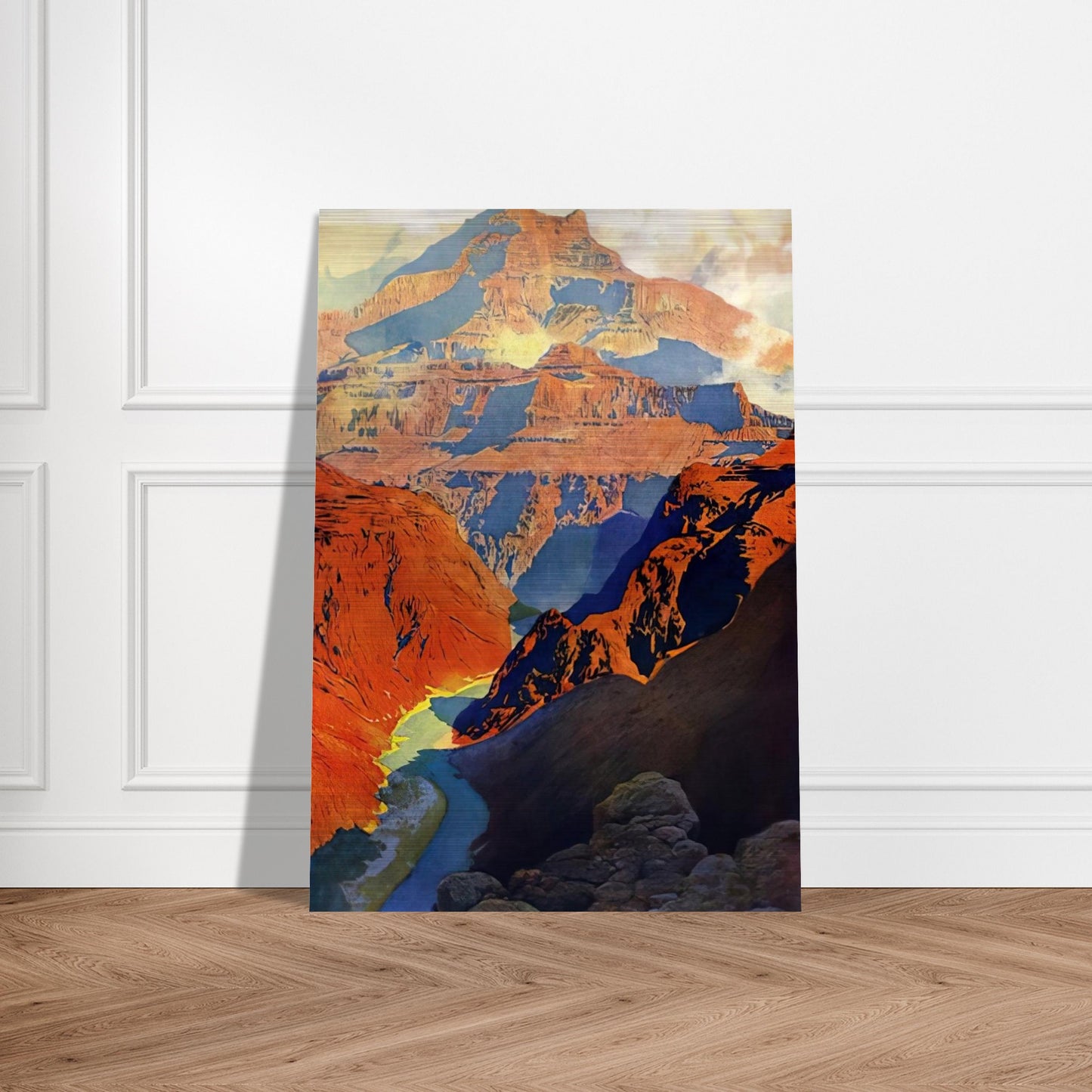 Grand Canyon - Maxfield Parrish Brushed Aluminum Print - 70x100 cm / 28x40 inches | Maxfield Parrish Aluminum Print | Maxfield Parrish Prints