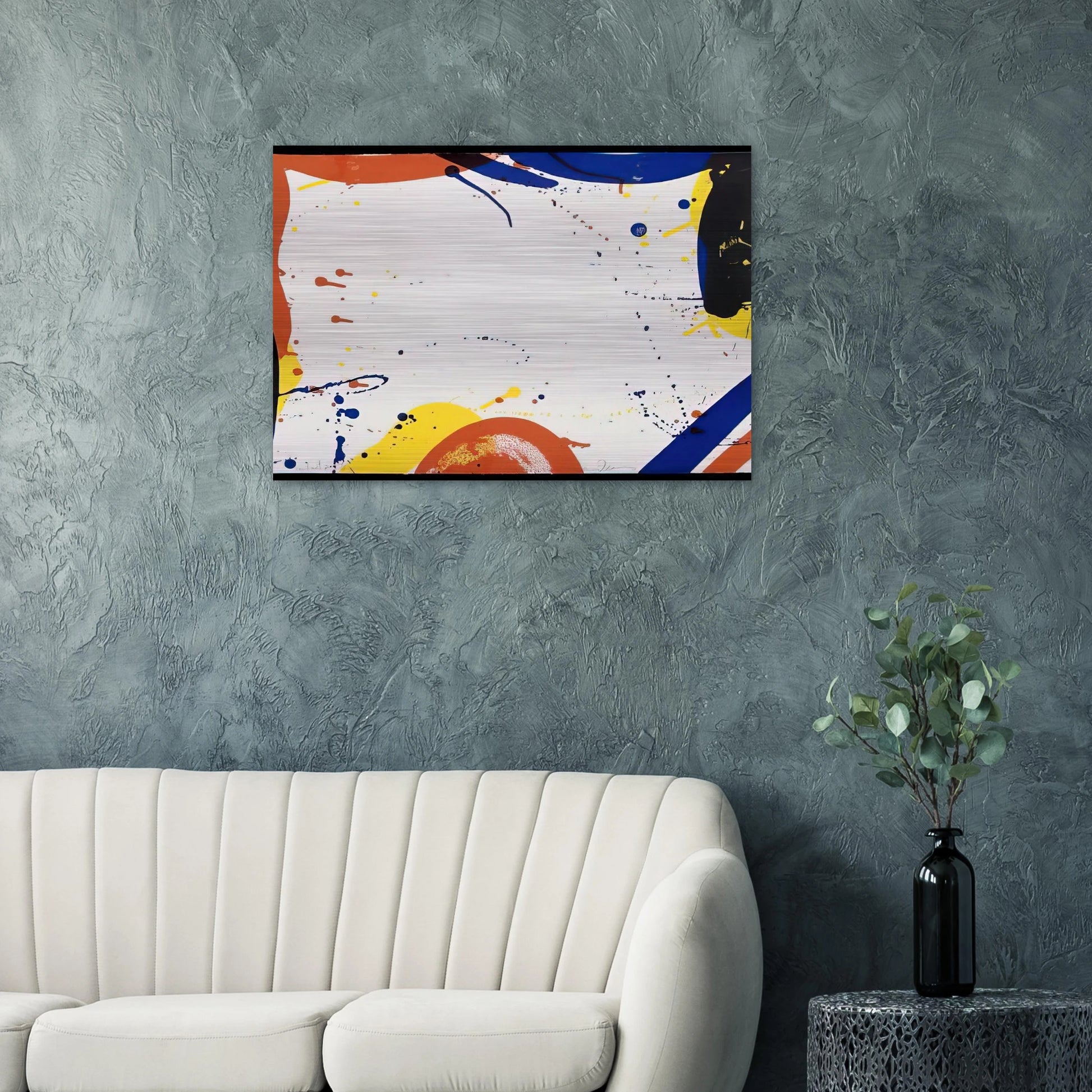 Abstract Composition  SF 61  - Sam Francis Brushed Aluminum Print - 70x100 cm / 28x40 inches | Sam Francis Aluminum Print | Sam Francis Prints