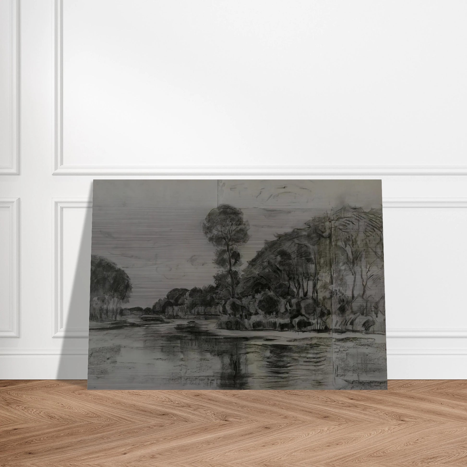 Lonely tree at the Gein - Piet Mondrian Brushed Aluminum Print - 70x100 cm / 28x40 inches | Piet Mondrian Aluminum Print | Piet Mondrian Prints