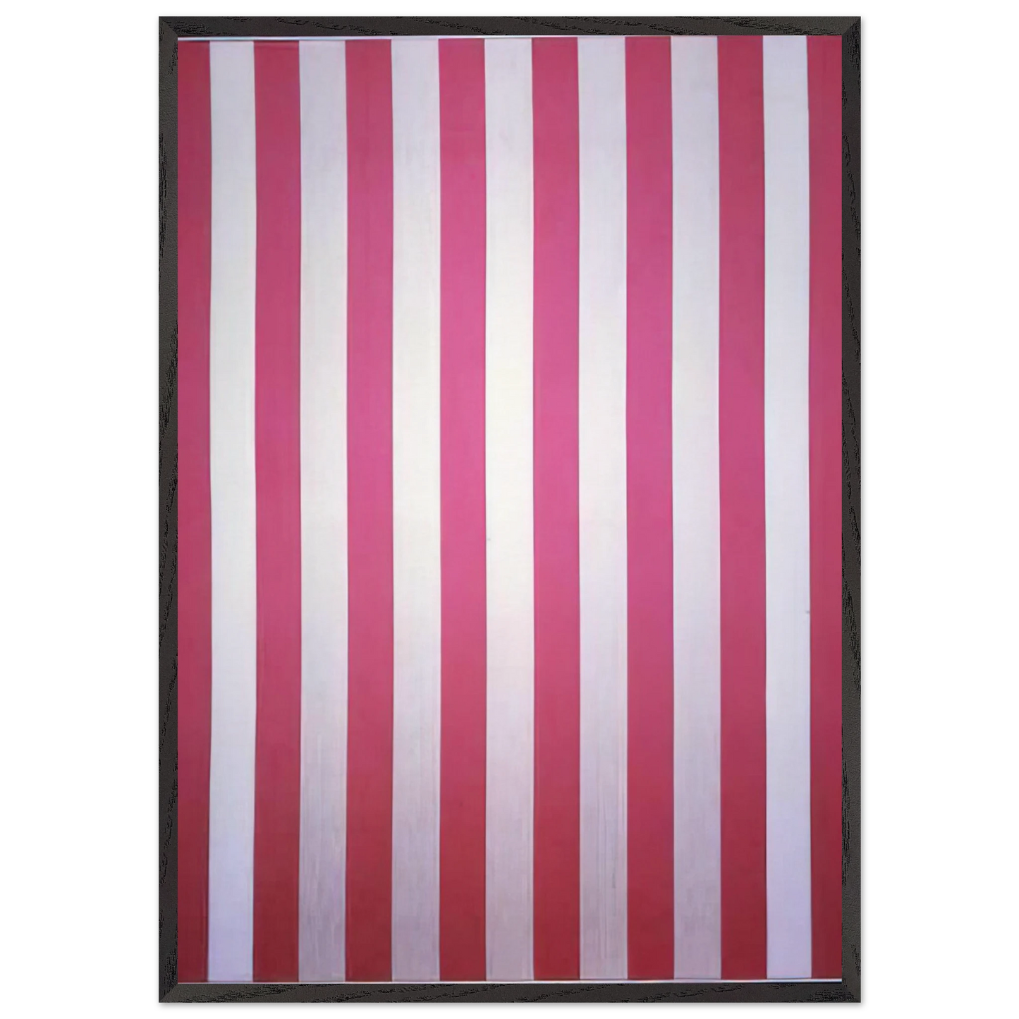 Peinture acrylique blanche sur tissu raye blanc et rouge - 1970 - Daniel Buren 70x100 cm / 28x40 inches Framed Art Print – Black Wooden Frame
