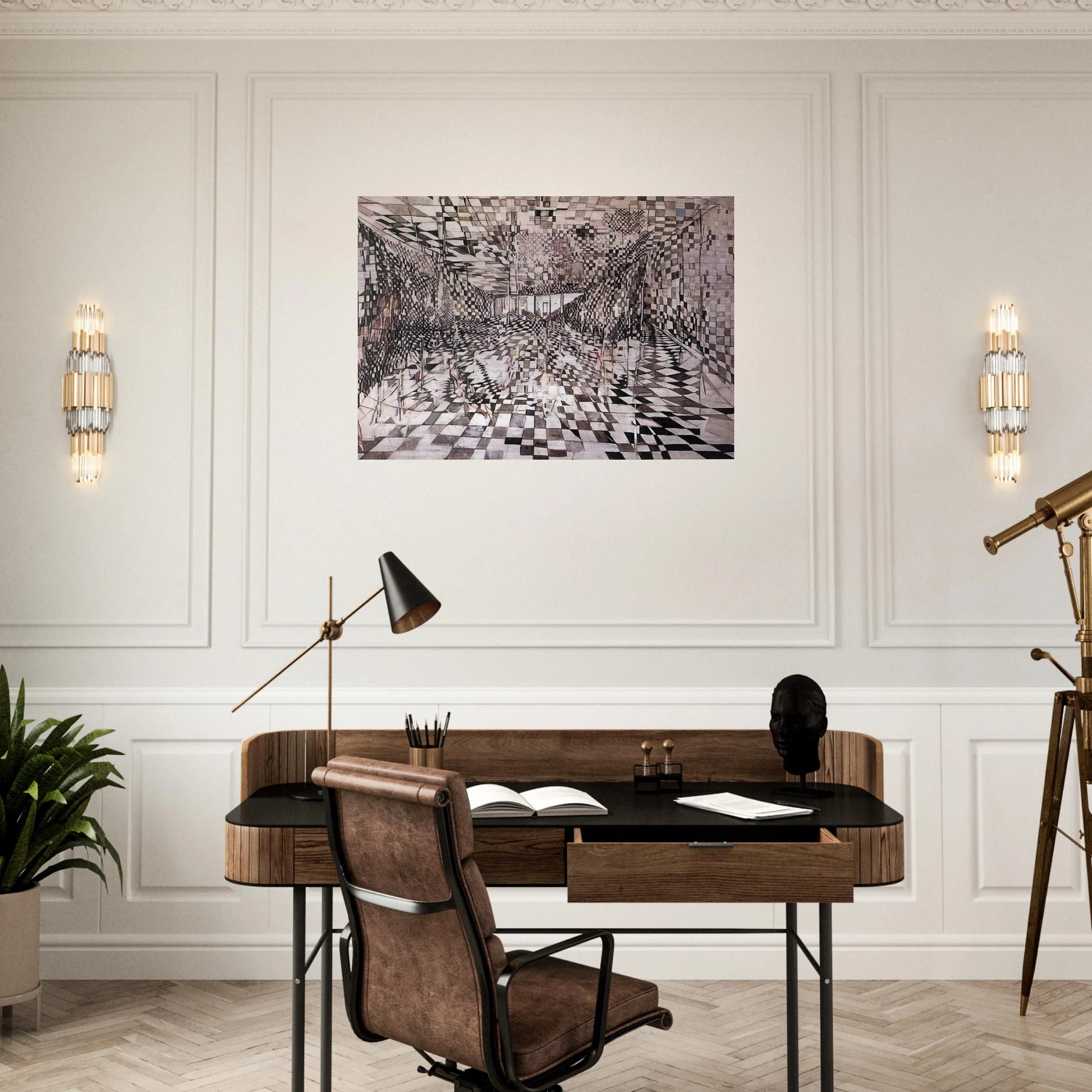 Enigma - 1947 - Maria Helena Vieira da Silva Brushed Aluminum Print - 70x100 cm / 28x40 inches | Maria Helena Vieira da Silva Aluminum Print | Maria Helena Vieira da Silva Prints