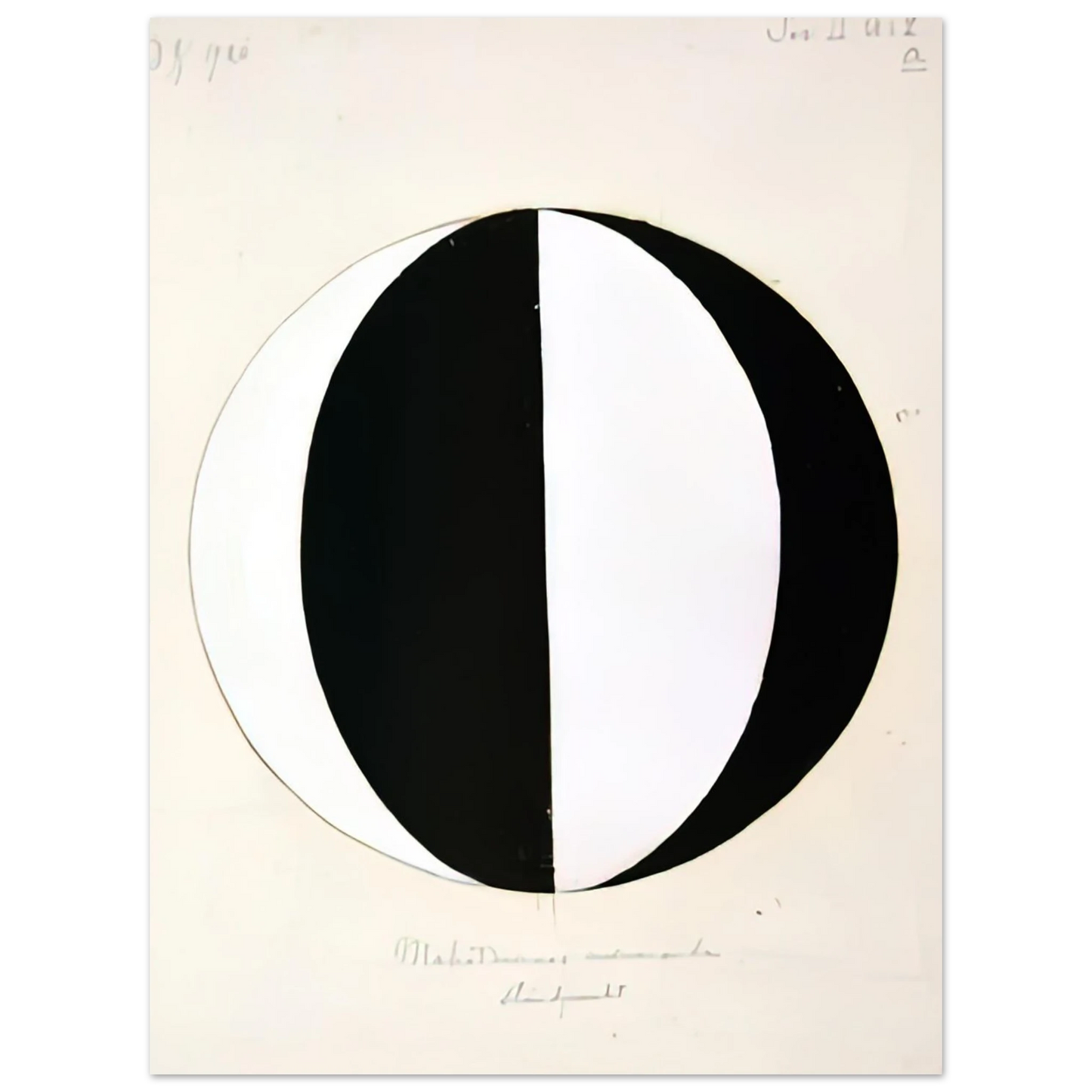 Hilma af Klint - THE MAHATMAS PRESENT STANDING POINT SERIES II NO 2A 1920 Wall art - 30x40 cm / 12x16 inches - Premium Wooden Framed Poster With Fine Art Paper-canvas - Black frame