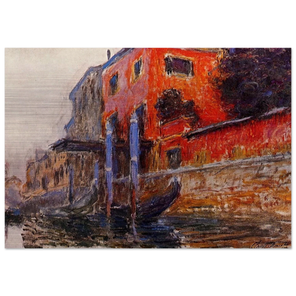 The Red House - claude monet Brushed Aluminum Print - 70x100 cm / 28x40 inches | claude monet Aluminum Print | claude monet Prints