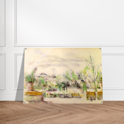 The Garden Terrace at Les Lauves - Paul Cézanne Acrylic Print - 70x100 cm / 28x40″ inches