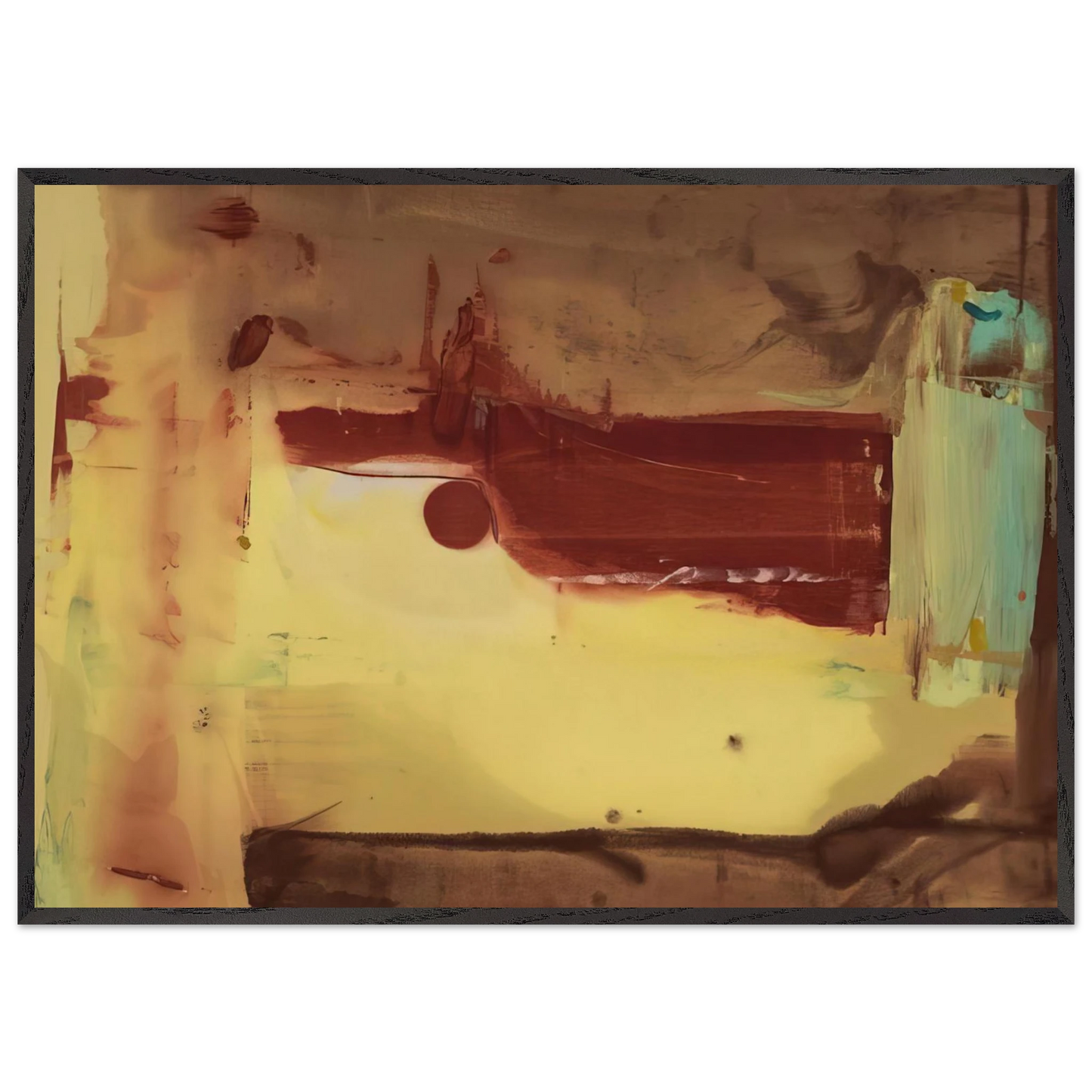 Helen Frankenthaler - Desert Pass - 1976 Wall art - 30x40 cm / 12x16 inches - Premium Wooden Framed Poster With Fine Art Paper-canvas - White frame