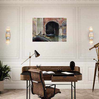Venetian Canal - John Singer Sargent Brushed Aluminum Print - 70x100 cm / 28x40 inches | John Singer Sargent Aluminum Print | John Singer Sargent Prints
