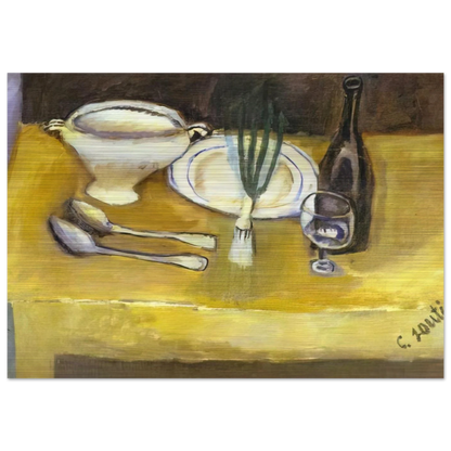 STILL LIFE WITH SOUP TUREEN - Chaim Soutine Brushed Aluminum Print - 70x100 cm / 28x40 inches | Chaim Soutine Aluminum Print | Chaim Soutine Prints