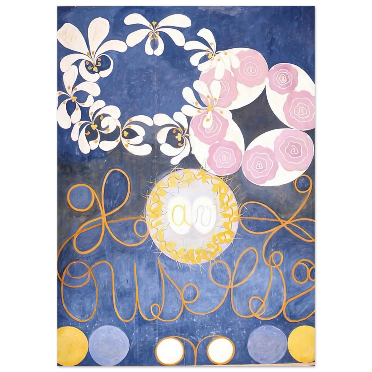 Hilma af Klint - THE TEN LARGEST 1907 Wall art - 20x25 cm / 8x10 inches - Premium Wooden Framed Poster With Fine Art Paper - White frame