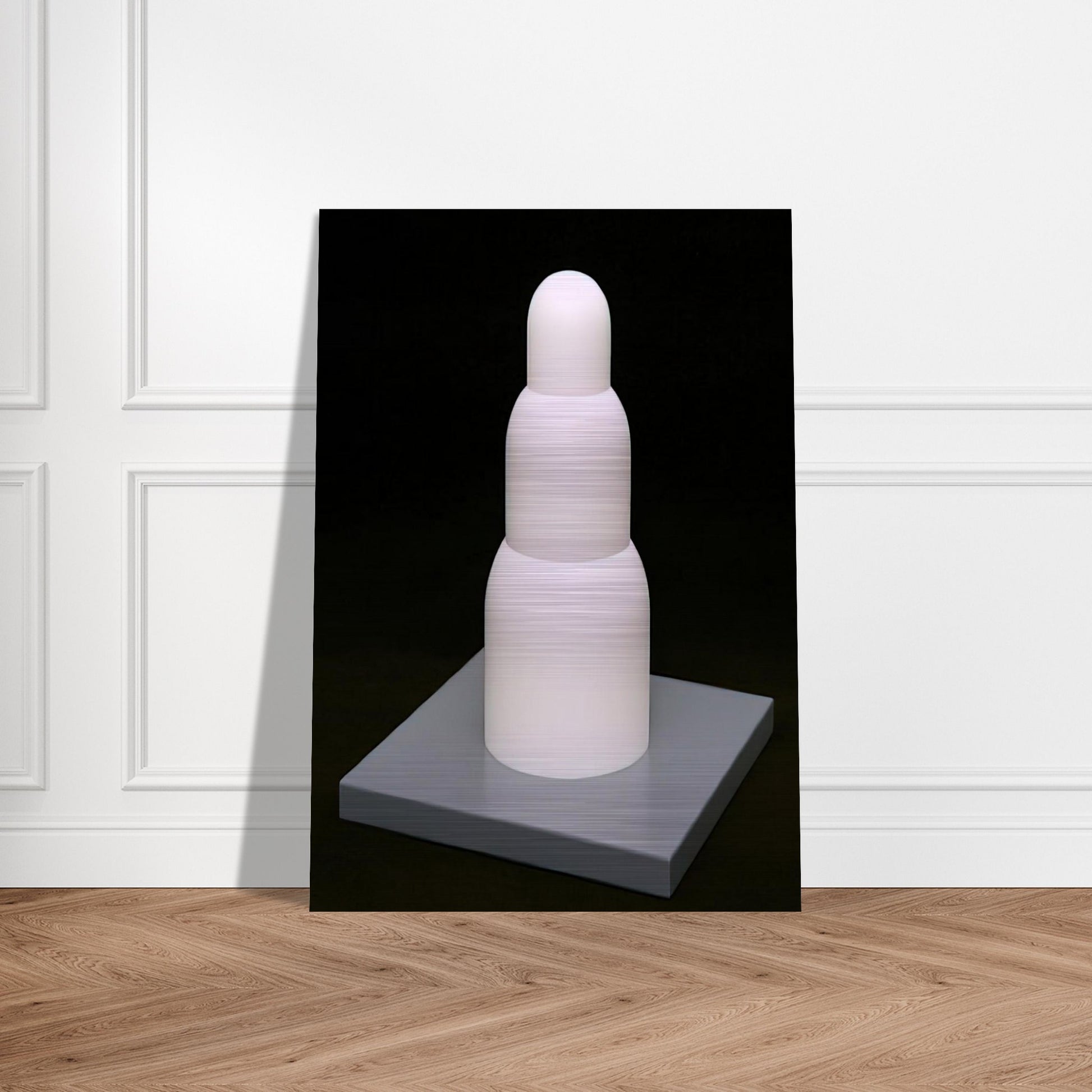 Three Stacked Domes - Sol LeWitt Brushed Aluminum Print - 70x100 cm / 28x40 inches | Sol LeWitt Aluminum Print | Sol LeWitt Prints