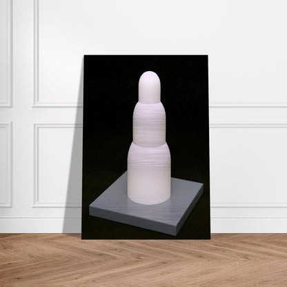 Three Stacked Domes - Sol LeWitt Brushed Aluminum Print - 70x100 cm / 28x40 inches | Sol LeWitt Aluminum Print | Sol LeWitt Prints