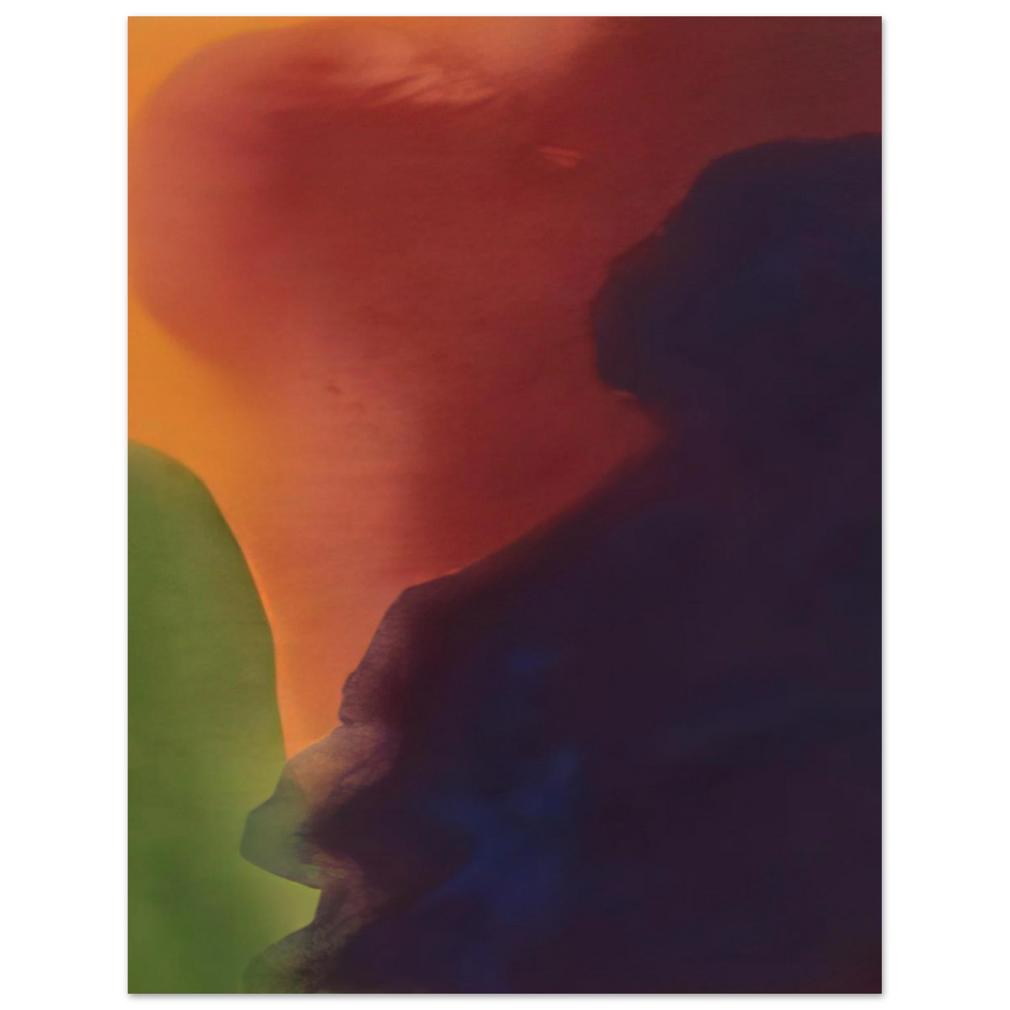 Helen Frankenthaler - Blue Atmosphere III - 1963 Wall art - 15x20 cm / 6x8 inches - Premium Wooden Framed Poster With Fine Art Paper-canvas - White frame