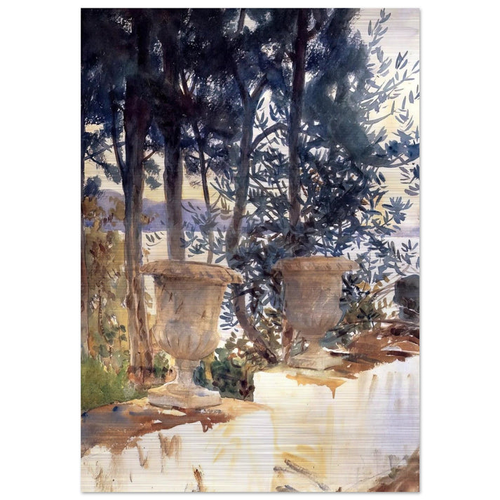 Corfu The Terrace - John Singer Sargent Brushed Aluminum Print - 70x100 cm / 28x40 inches | John Singer Sargent Aluminum Print | John Singer Sargent Prints