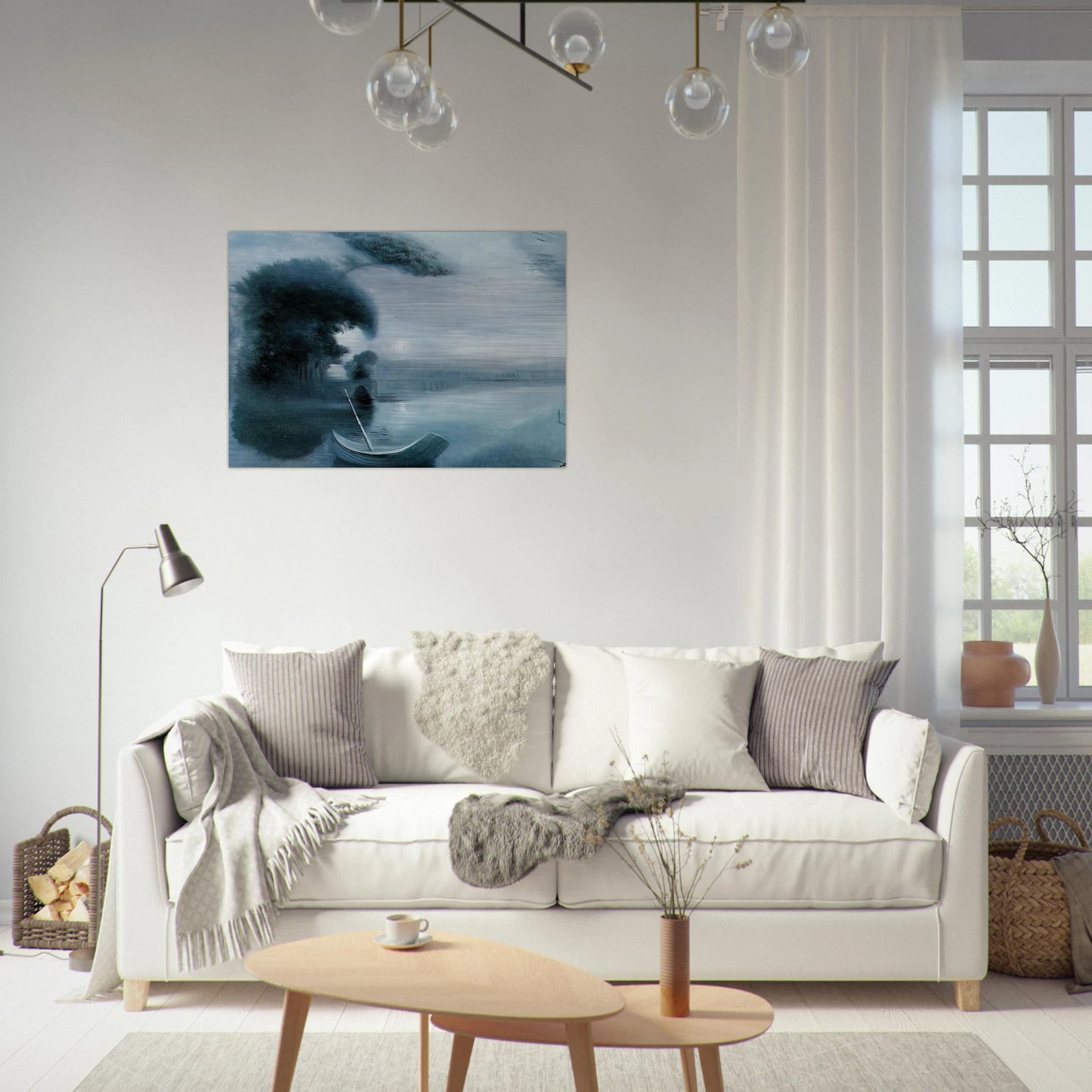 METAMORPHOSIS OF HITLER S FACE INTO A MOONLIT LANDSCAPE WITH ACCOMPANIMENT - Salvador Dali Brushed Aluminum Print - 70x100 cm / 28x40 inches | Salvador Dali Aluminum Print | Salvador Dali Prints