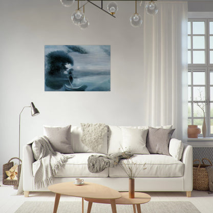 METAMORPHOSIS OF HITLER S FACE INTO A MOONLIT LANDSCAPE WITH ACCOMPANIMENT - Salvador Dali Brushed Aluminum Print - 70x100 cm / 28x40 inches | Salvador Dali Aluminum Print | Salvador Dali Prints
