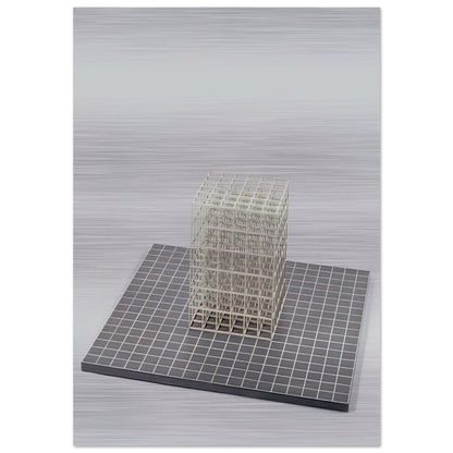 Modular cube. Base - Sol LeWitt Brushed Aluminum Print - 70x100 cm / 28x40 inches | Sol LeWitt Aluminum Print | Sol LeWitt Prints