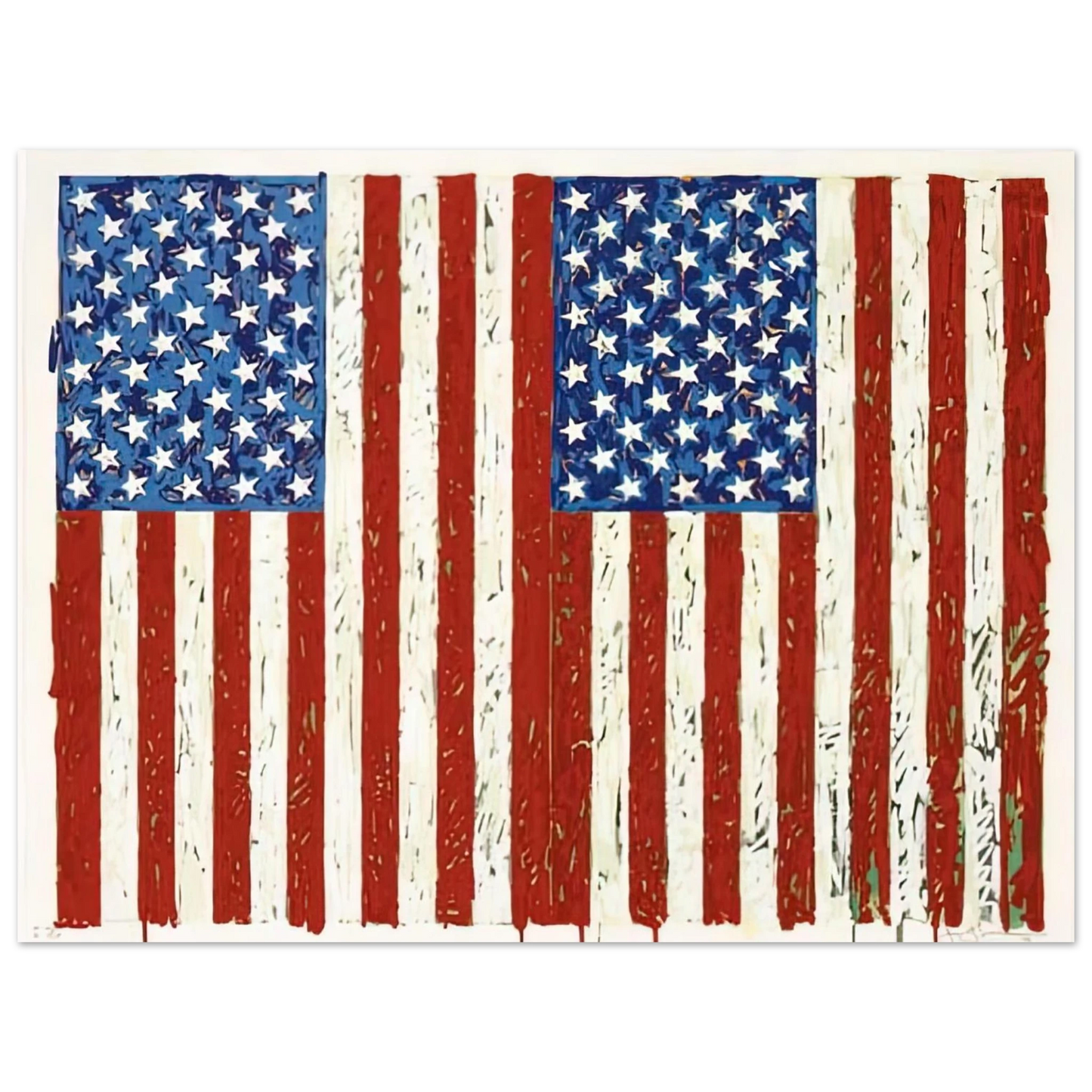 Jasper Johns - FLAGS I ULAE 128  75x100 cm / 30x40inches Fine Art Poster