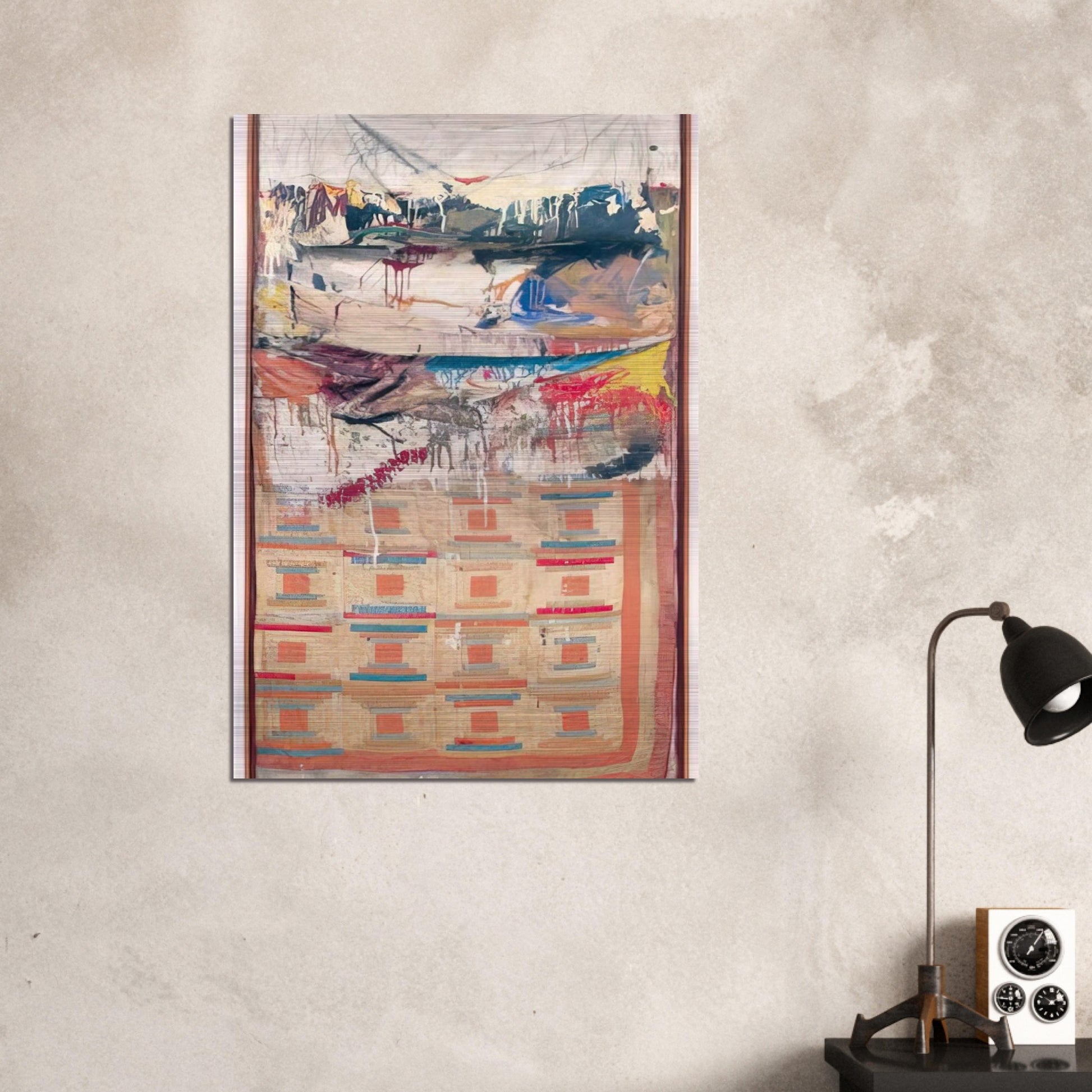 BED - Robert Rauschenberg Brushed Aluminum Print - 70x100 cm / 28x40 inches | Robert Rauschenberg Aluminum Print | Robert Rauschenberg Prints