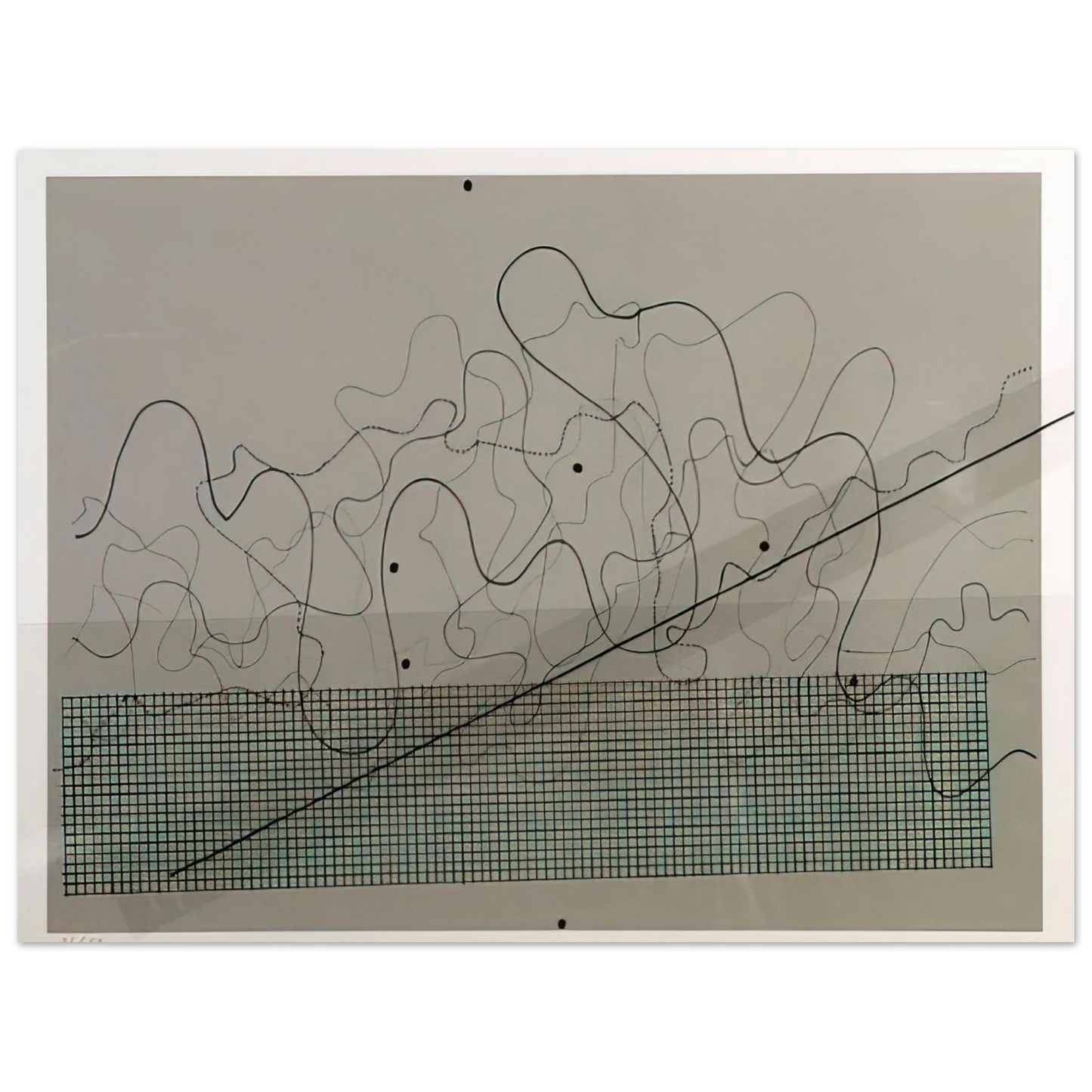 John Cage - Fontana Mix Dark Grey - 1981  75x100 cm / 30x40inches Fine Art Poster