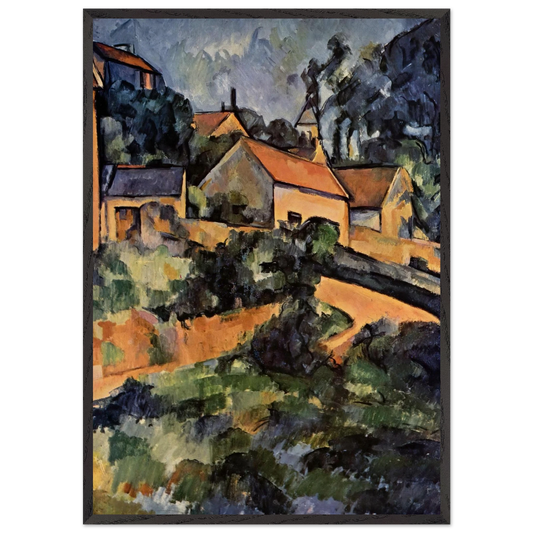 Turning Road at Montgeroult - Paul Cezanne 70x100 cm / 28x40 inches Framed Art Print – Black Wooden Frame