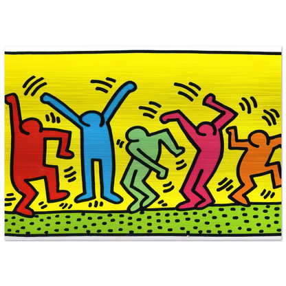 UNTITLED DANCE 1987 - Keith Haring Brushed Aluminum Print - 70x100 cm / 28x40 inches | Keith Haring Aluminum Print | Keith Haring Prints
