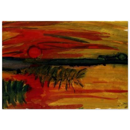 Sunset - Emil Nolde Brushed Aluminum Print - 70x100 cm / 28x40 inches | Emil Nolde Aluminum Print | Emil Nolde Prints
