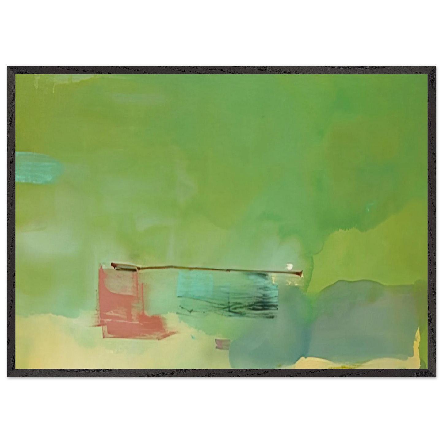 Helen Frankenthaler - Springscape - 1975 Wall art - 13x18 cm / 5x7 inches - Premium Wooden Framed Poster With Fine Art Paper-canvas - Black frame