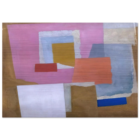 1924 first abstract painting, Chelsea - 1924 - Ben Nicholson Brushed Aluminum Print - 70x100 cm / 28x40 inches | Ben Nicholson Aluminum Print | Ben Nicholson Prints