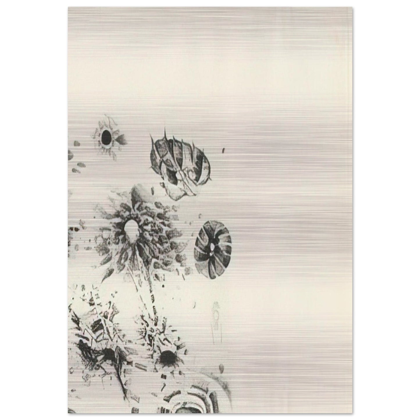 FIRST STONE 1962 - Lee Bontecou Brushed Aluminum Print - 70x100 cm / 28x40 inches | Lee Bontecou Aluminum Print | Lee Bontecou Prints
